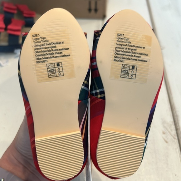Adorable Janie and Jack Holiday ready tartan ballet flats with bow . NWT - Picture 3 of 7